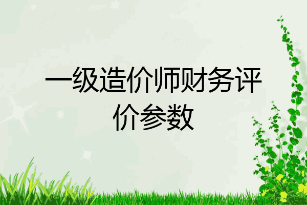 一级造价师财务评价参数