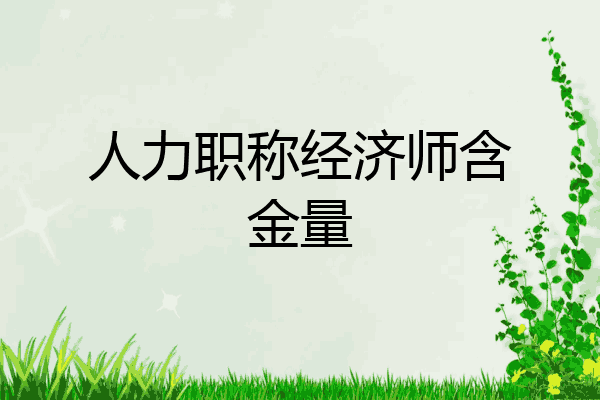 人力职称经济师含金量