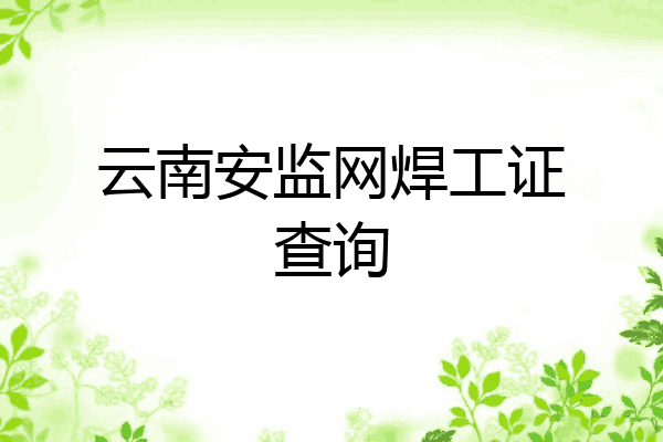 云南安监网焊工证查询