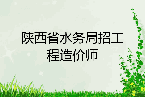 陕西省水务局招工程造价师