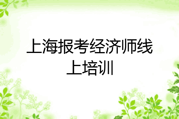 上海报考经济师线上培训