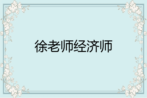 徐老师经济师