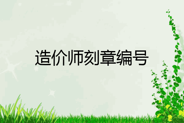 造价师刻章编号