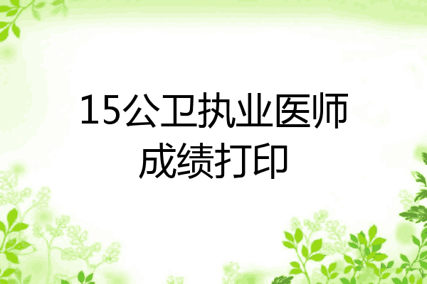 15公卫执业医师成绩打印