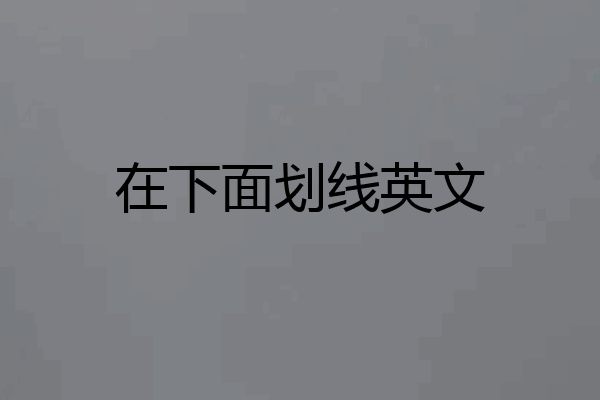 在下面划线英文