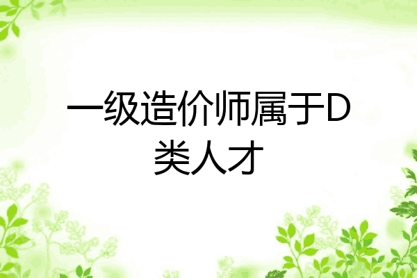 一级造价师属于D类人才