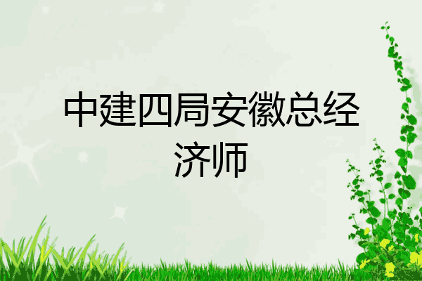 中建四局安徽总经济师