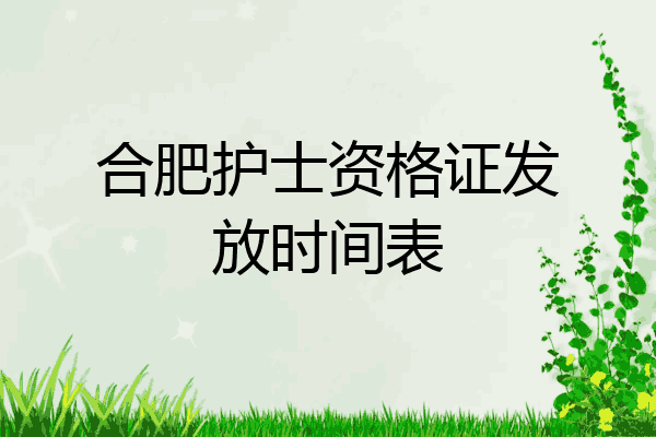 合肥护士资格证发放时间表