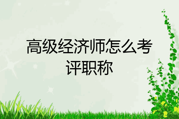 高级经济师怎么考评职称