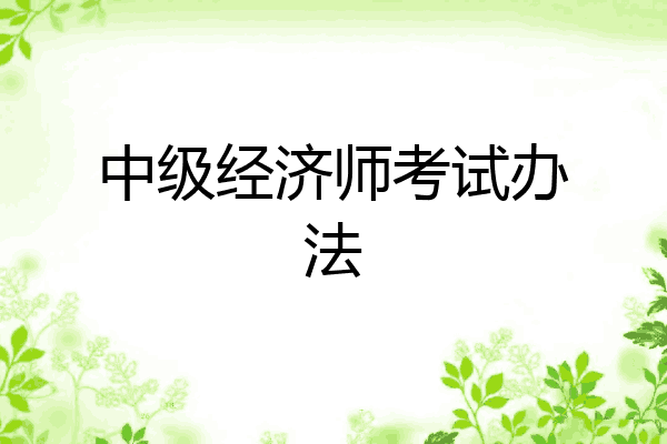 中级经济师考试办法