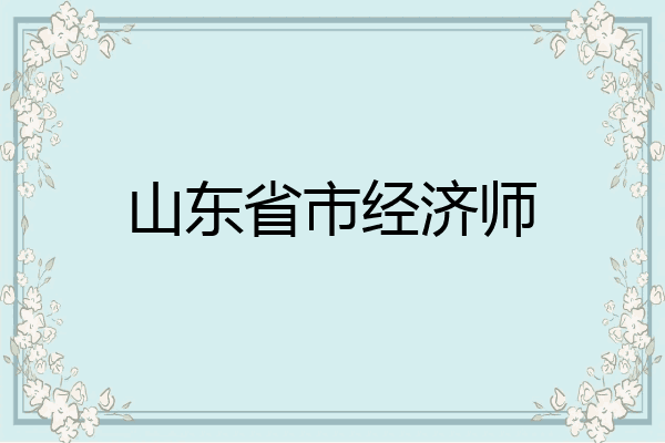 山东省市经济师