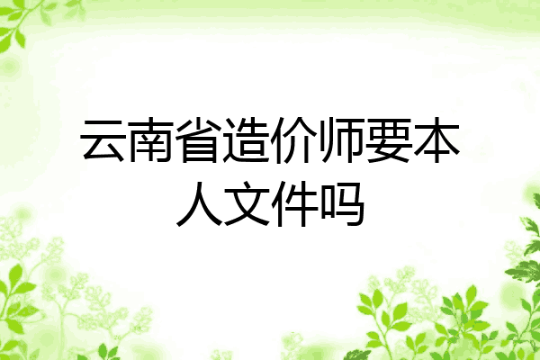 云南省造价师要本人文件吗