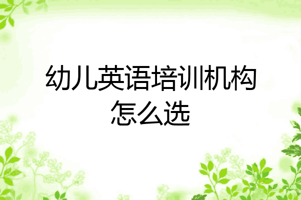 幼儿英语培训机构怎么选