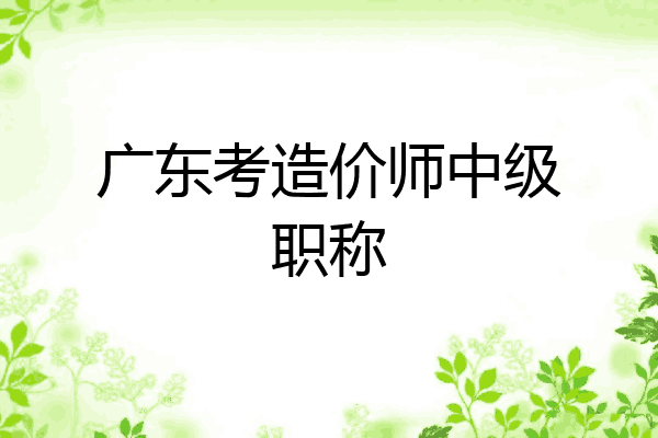 广东考造价师中级职称