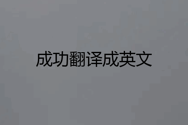 成功翻译成英文