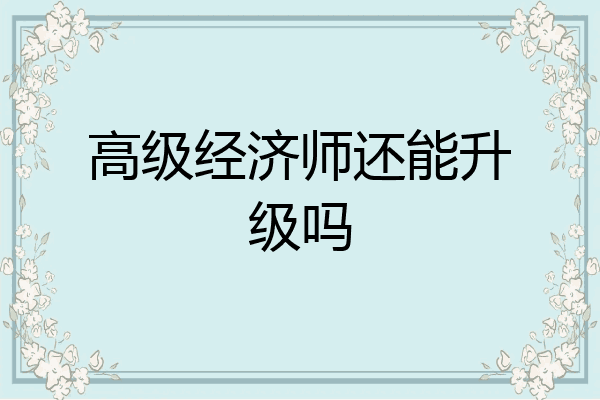 高级经济师还能升级吗