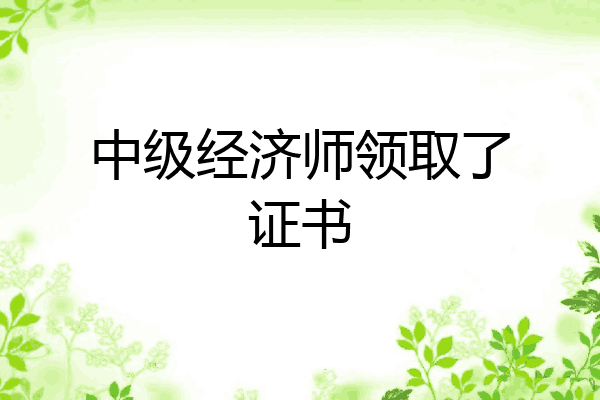 中级经济师领取了证书
