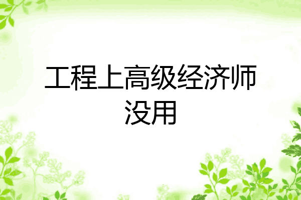 工程上高级经济师没用
