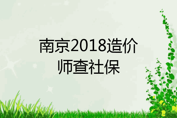 南京2018造价师查社保