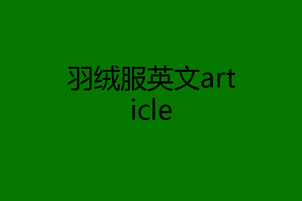羽绒服英文article
