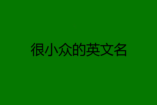 很小众的英文名