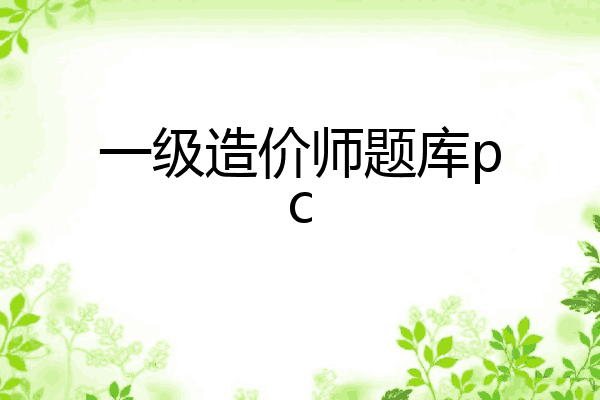 一级造价师题库pc