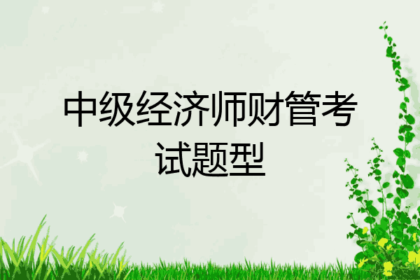 中级经济师财管考试题型