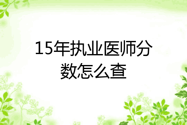 15年执业医师分数怎么查