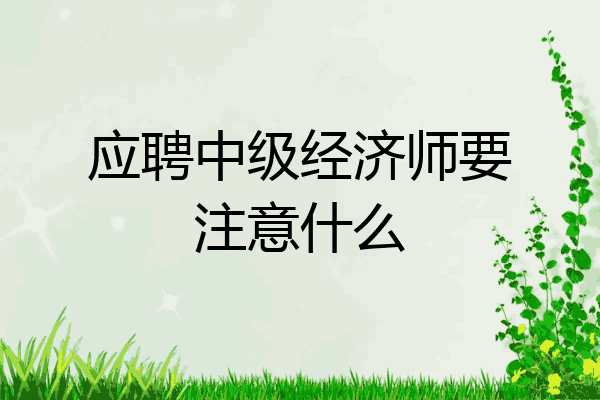 应聘中级经济师要注意什么