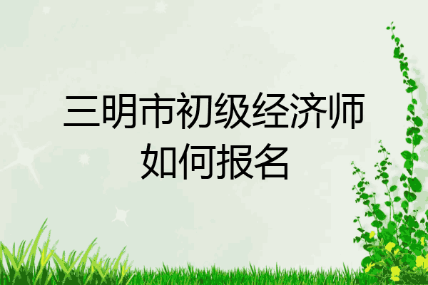 三明市初级经济师如何报名