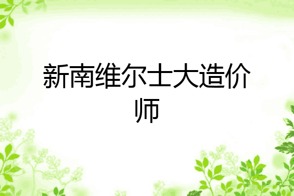 新南维尔士大造价师