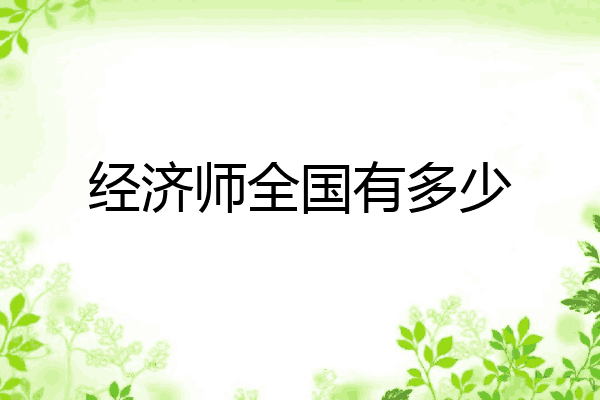 经济师全国有多少