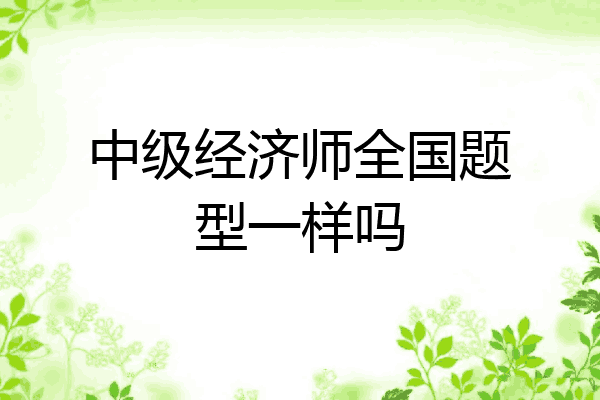 中级经济师全国题型一样吗