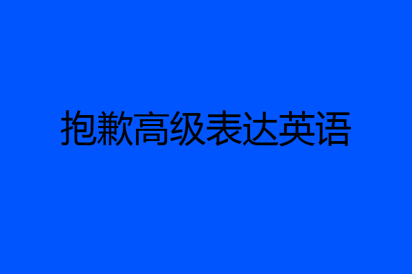 抱歉高级表达英语