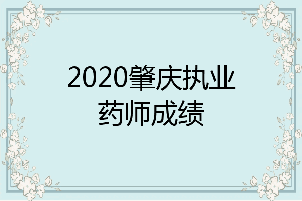 2020肇庆执业药师成绩