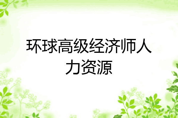 环球高级经济师人力资源