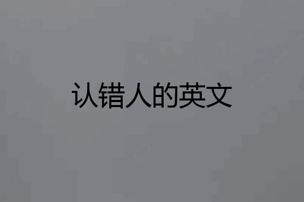 认错人的英文
