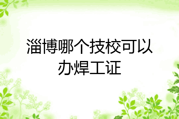 淄博哪个技校可以办焊工证