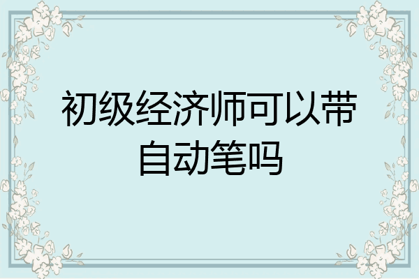 初级经济师可以带自动笔吗