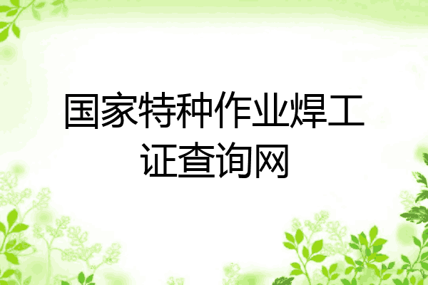 国家特种作业焊工证查询网