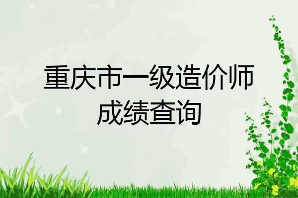 重庆市一级造价师成绩查询
