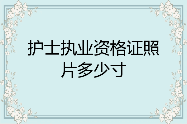 护士执业资格证照片多少寸