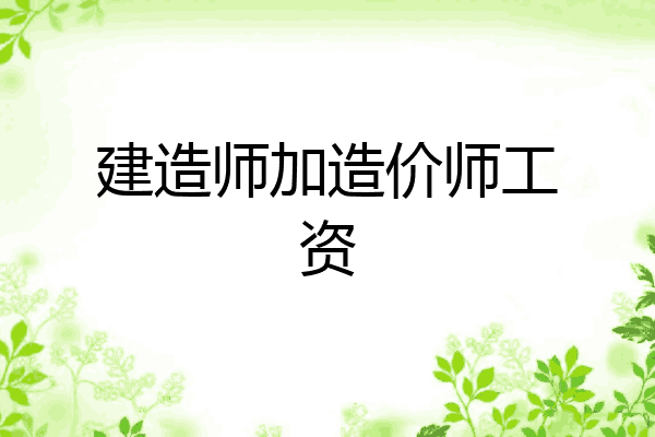 建造师加造价师工资