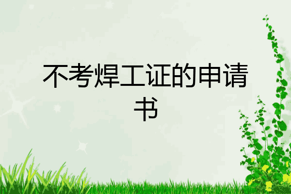 不考焊工证的申请书