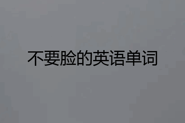 不要脸的英语单词