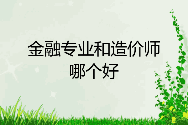 金融专业和造价师哪个好