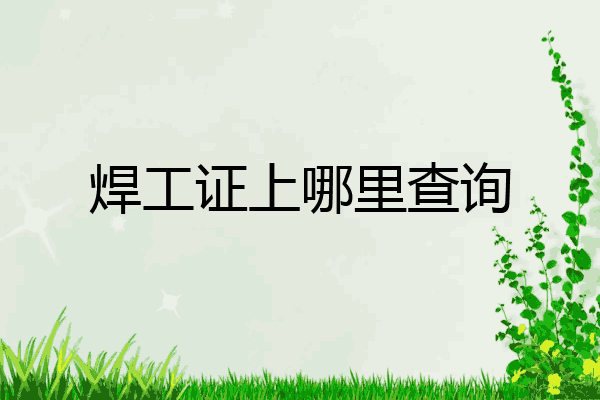 焊工证上哪里查询