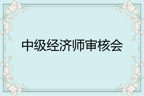 中级经济师审核会