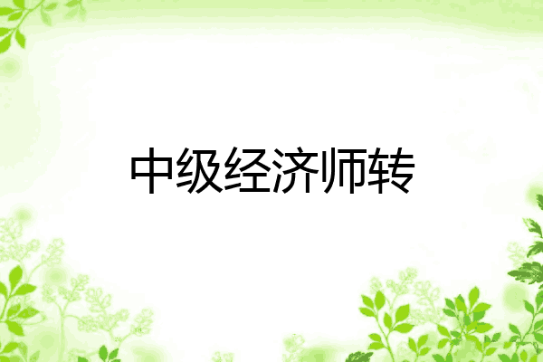 中级经济师转