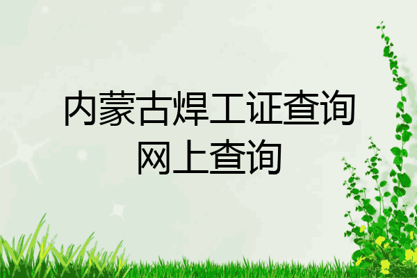 内蒙古焊工证查询网上查询